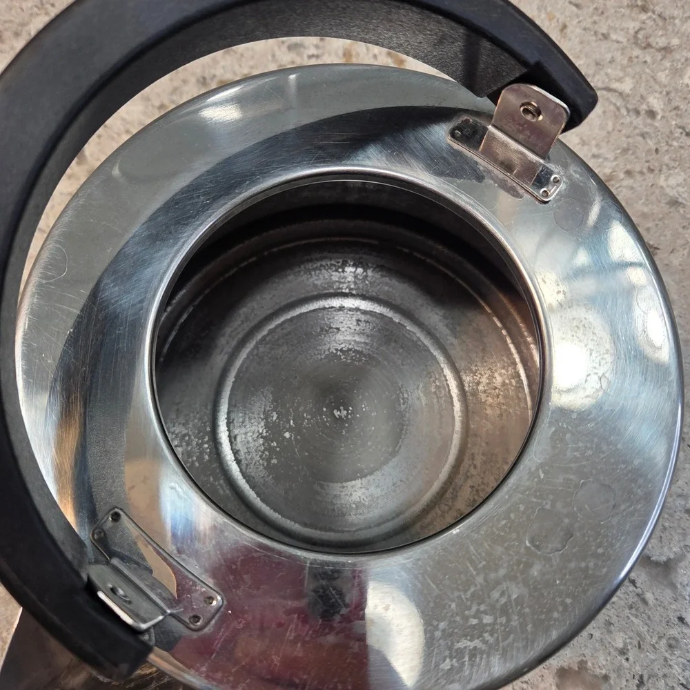 Stainless Steel Stovetop Tea Kettle with Glass Lid and Black Arched Handle
